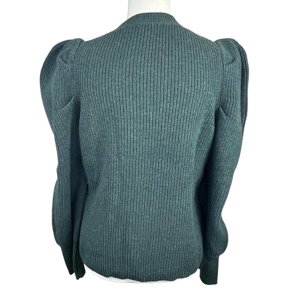 LK Bennett Green Puff Sleeve Knit Sweater Size S Jumper - Picture 9 of 12